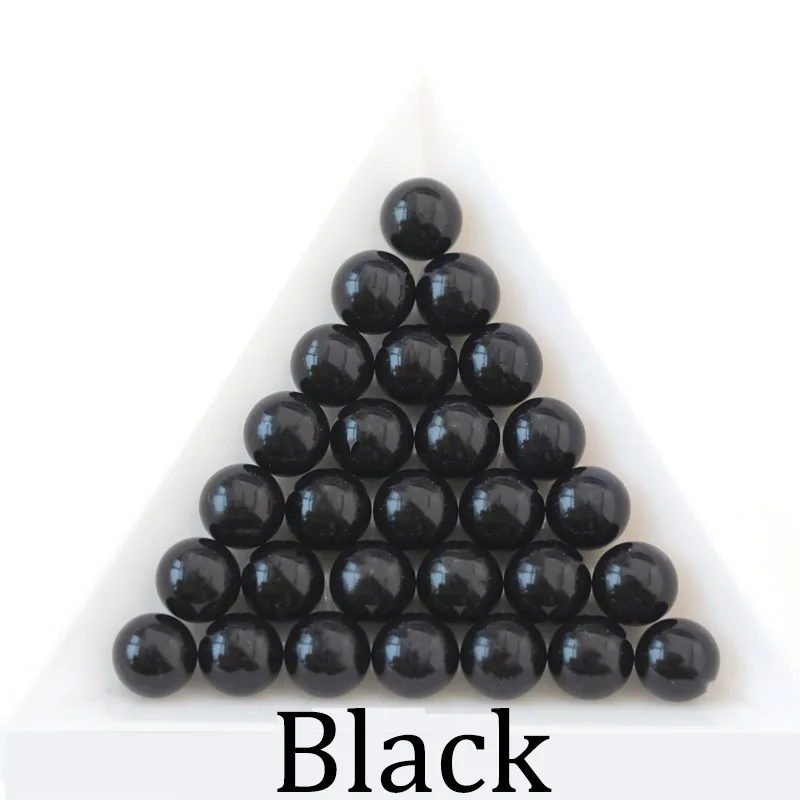 Black Черный, белый цвет круглый шарик 3/4/6/8/10/12 мм из пластика ABS, имитация жемчужные бусы без отверстия свободные бусины для изготовления ювелирных изделий DIY Аксессуары - Цвет: Black