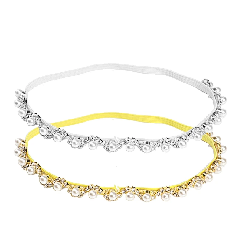 Новые сверкающие жемчужины для маленьких девочек Эластичная головная повязка