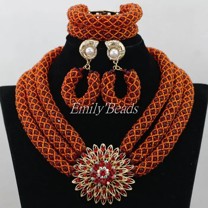 Роскошные Африканские свадебные бусы Набор ювелирных изделий 2015 модные