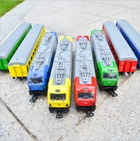 132 alloy double section tram modelpull back locomotive doorcolorful light music childrens toys