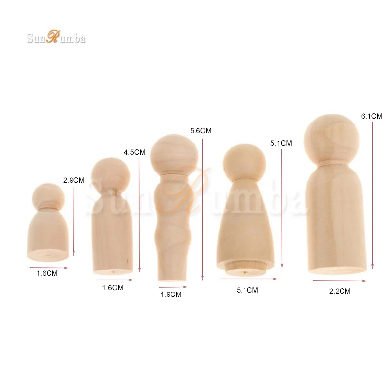 5 шт. семья деревянных необработанных поделок колышки для Кул деревянные игрушки