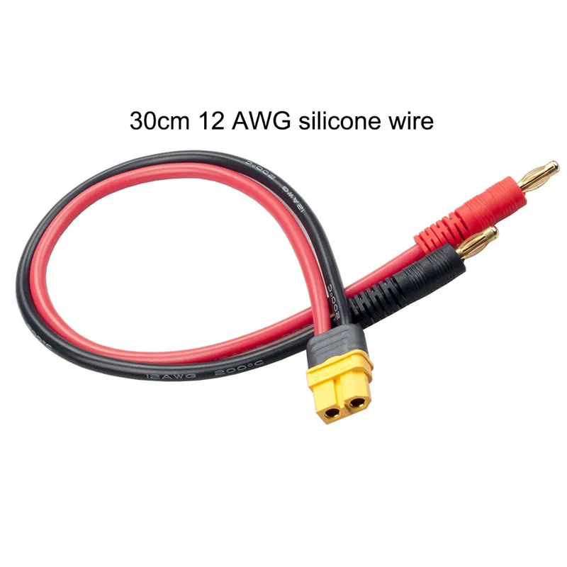 RJXHOBBY Женский XT60 до 4 0 мм соединитель типа банан с 30 см 12AWG силиконовый провод для