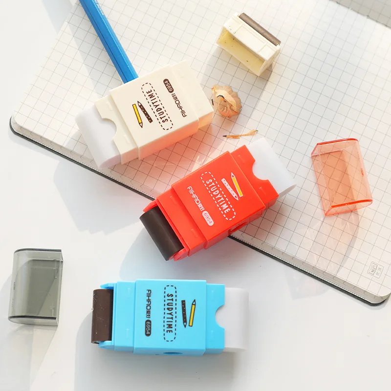 1 шт. Многофункциональный 3 в точилка для карандашей с ластиками щеточная машина