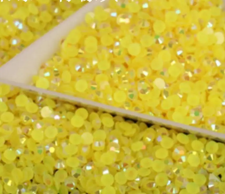 Блестящий желтый желеобразный бисер 2 мм 3 4 5 6 цветные стразы из смолы ручная