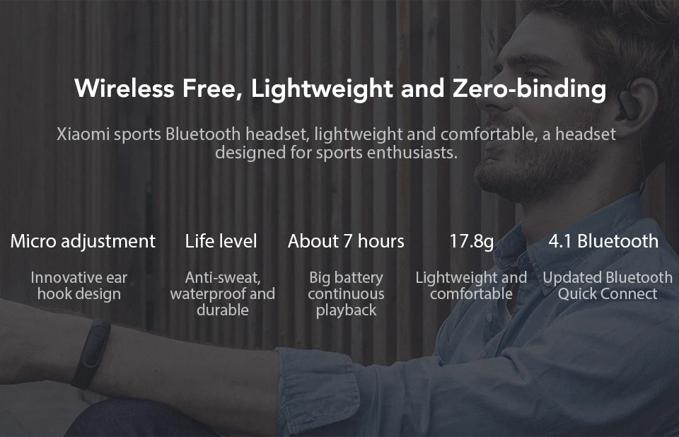 Оригинальные Xiaomi mi Bluetooth наушники mi ni версия Спортивная беспроводная гарнитура IPX4 Водонепроницаемая Bluetooth 4,1 Гарнитура