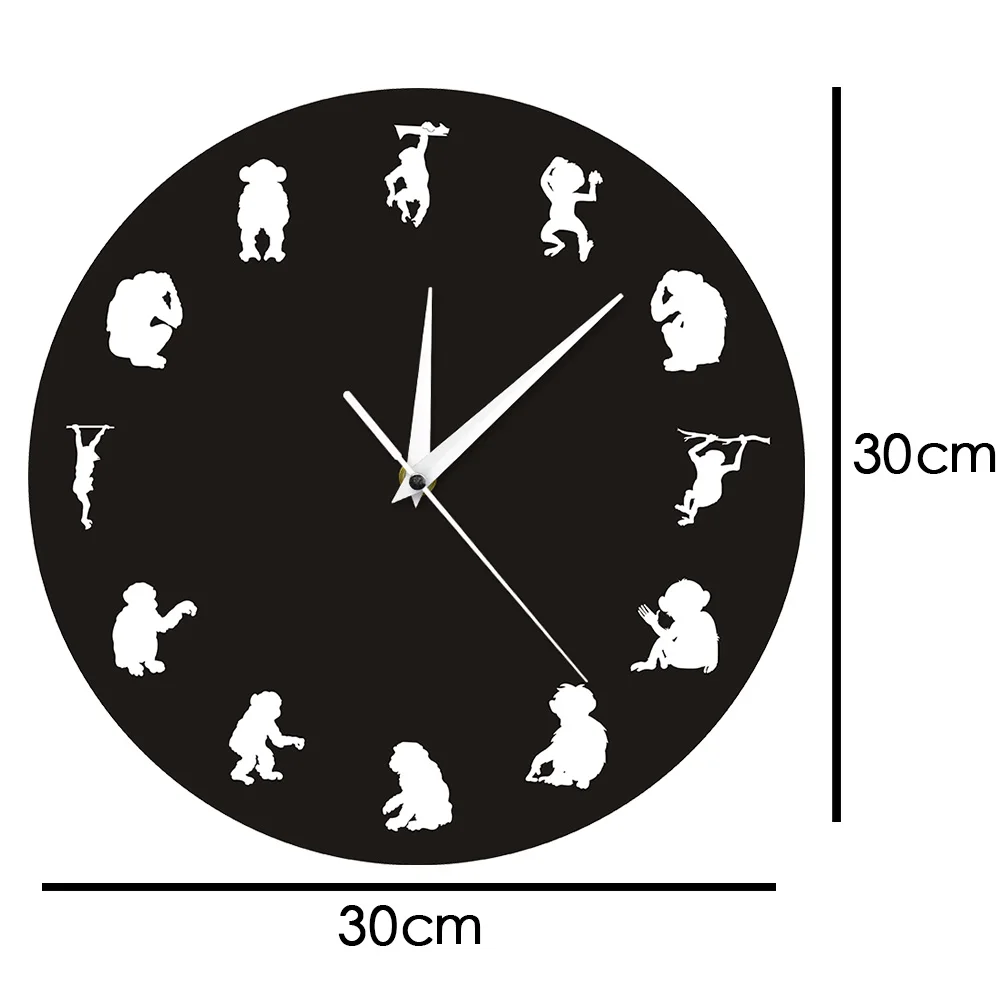 Chimpanzee настенные часы джунгли сафари животные Горилла обезьяна Детская комната