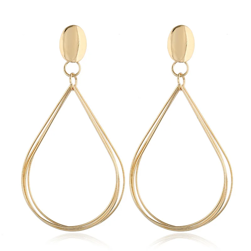 Новое поступление большие круглые серьги Модные золотые и серебряные тон