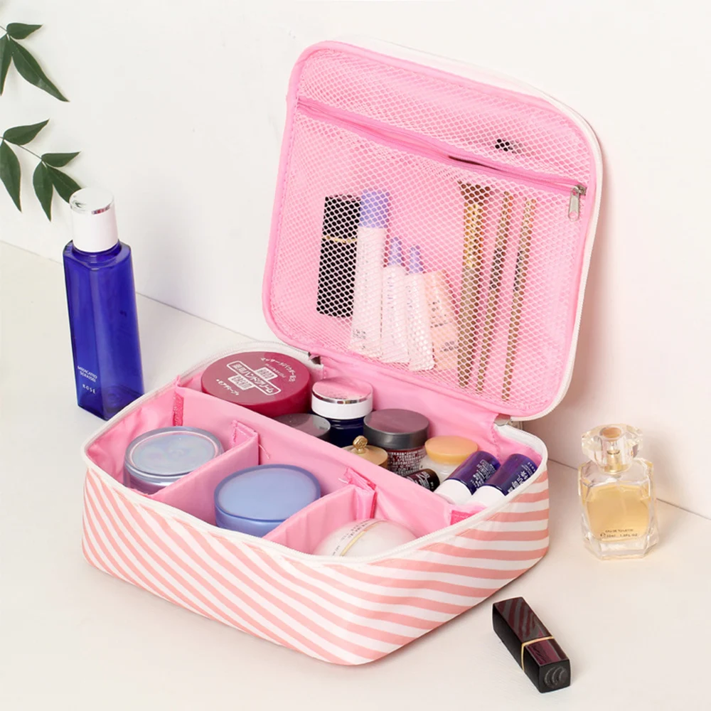 Портативная сумка для хранения косметики косметичка с двойной молнией Женский