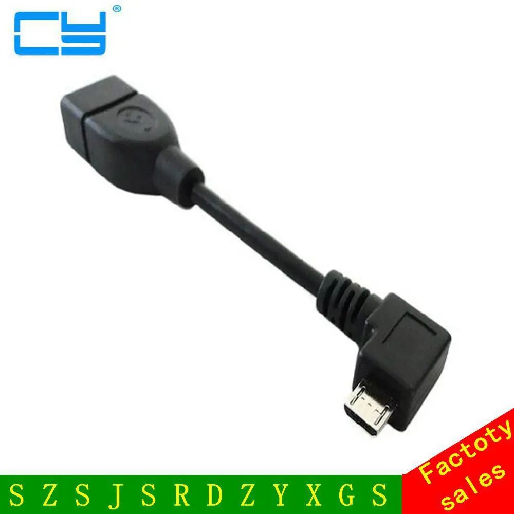 

1pcs High quality black Right Angle Micro USB OTG Cable for tablet pc mobile phone