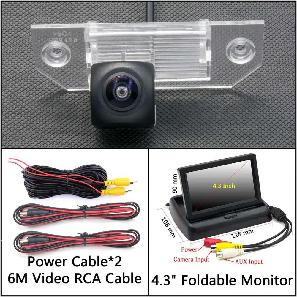 Cam N 4.3 inch Fold 175 градусов HD камера заднего вида для Ford Mondeo 2000-2007 Focus 2 MK2 Sedan Fiesta автомобильный парковочный монитор ночного видения - Название цвета: Cam N 4.3 inch Fold