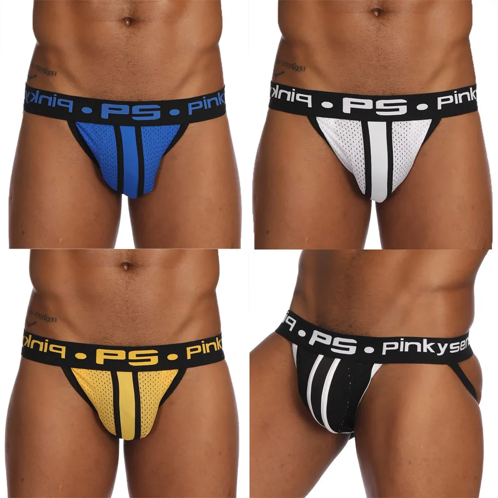 Мужское сексуальное дышащее Сетчатое нижнее белье с буквенным принтом Т