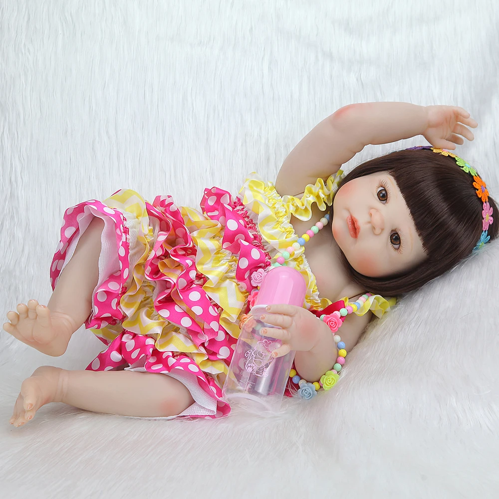 Forrsdor 55 см Симпатичный силиконовый реалистичный Новорожденный ребенок девочка с