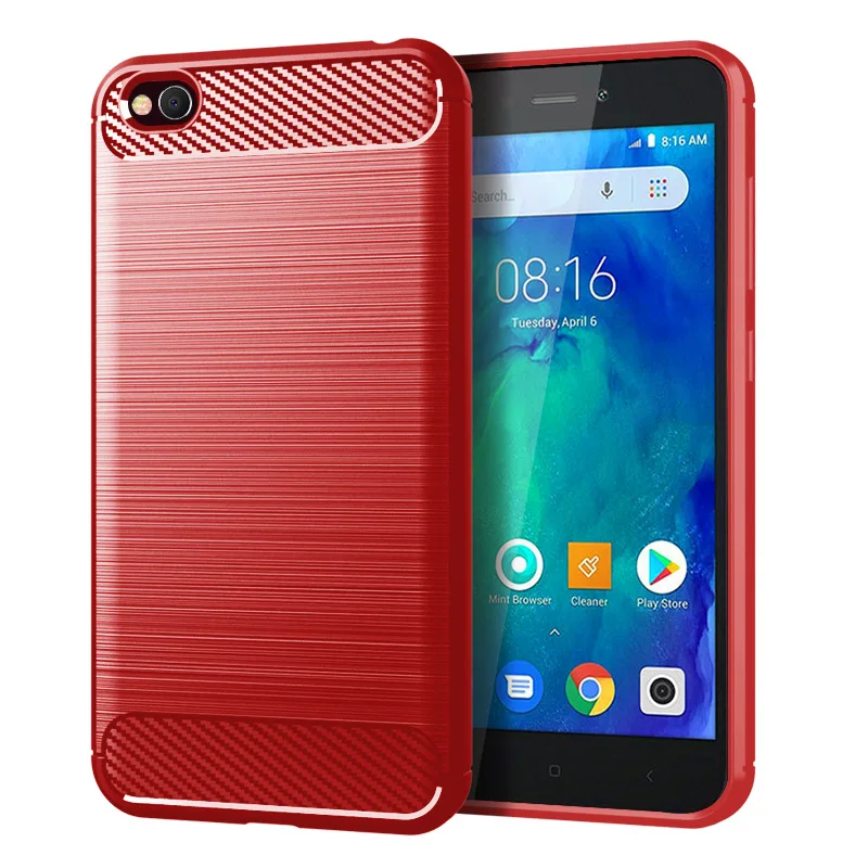 Чехол для Xiaomi Redmi Go Противоударная задняя крышка телефона мягкий чехол из волокна
