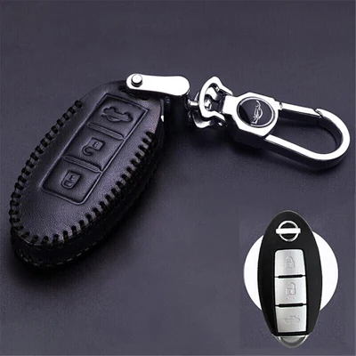 A Black Для NISSAN Altima муранского X-TRAIL TIIDA Sylphy, Teana Qashqai Sunny Qashqai 16 TIIDA Bluebird PU кожаный чехол для ключей автомобиля - Название цвета: A Black
