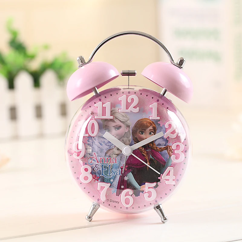 Hello kitty узор Прекрасный Дети мультфильм девушка офис электронная сигнализация стол настенные часы студента немой прикроватный современный кольцо - Цвет: Pink