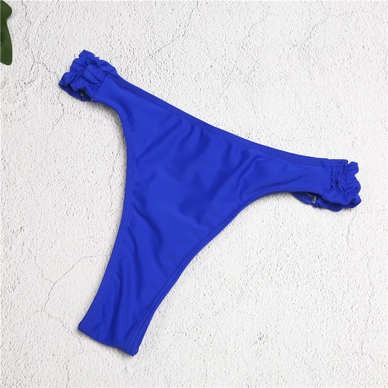 Женский купальный костюм с оборками белый синий комплект бикини цветочным