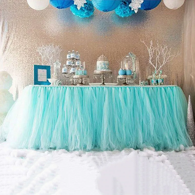 1 Roll Table Skirt for Wedding Party Banquet Table Decoration Soft Christmas Table Skirt Valentine's Day Desk Cloth Home Textile