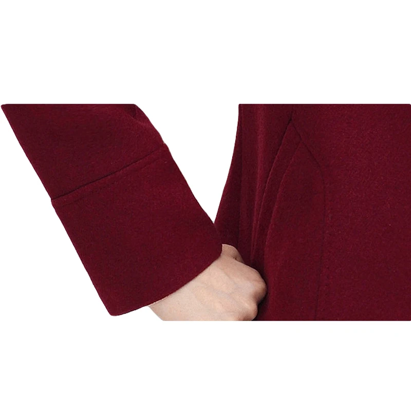 

2021 Autumn Winter 5XL Middle-aged Elegant Blend High Quality Women Cashmere Coat Female Warm Outwear Plus Size Mother Jackets