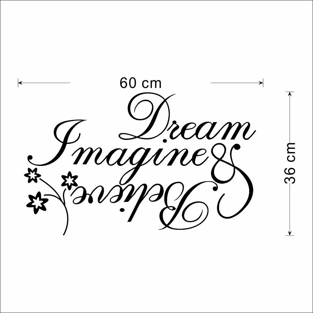 Наклейка на стену Dream Believe виниловые настенные стикеры своими руками съемная