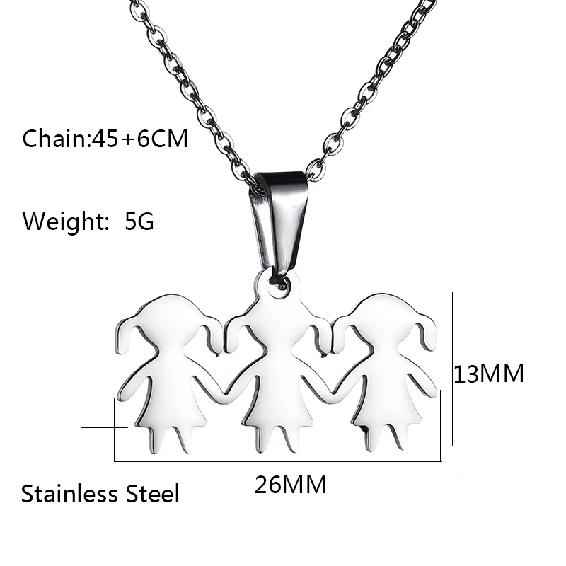 Модное семейное ожерелье UZone с кулоном из нержавеющей стали индивидуальный кулон