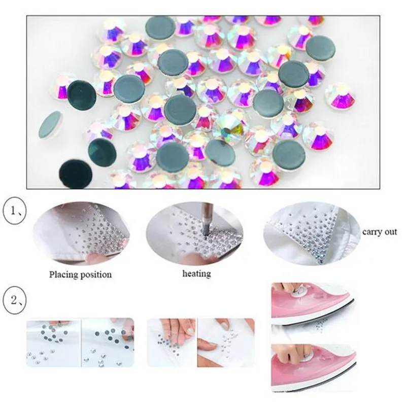 ss6-ss30 Crystal Aurum Loose Flat Back Hot Fix Strass nail art Hotfix Rhinestones appliques for wedding dresses | Дом и сад