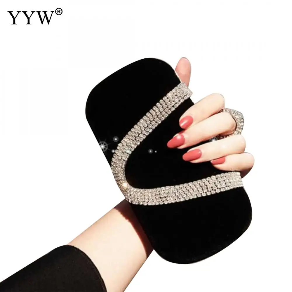 Мини сумка кошелек со стразами и кольцом на палец вечерние сумки с бриллиантами