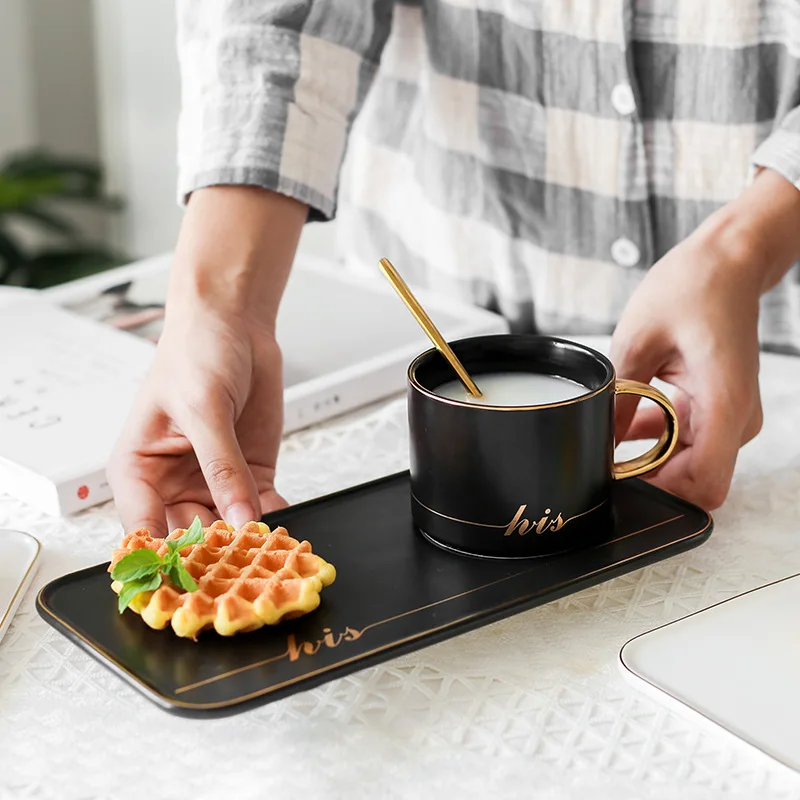 Европейский Креативный набор кофейных чашек и блюдца простая керамическая