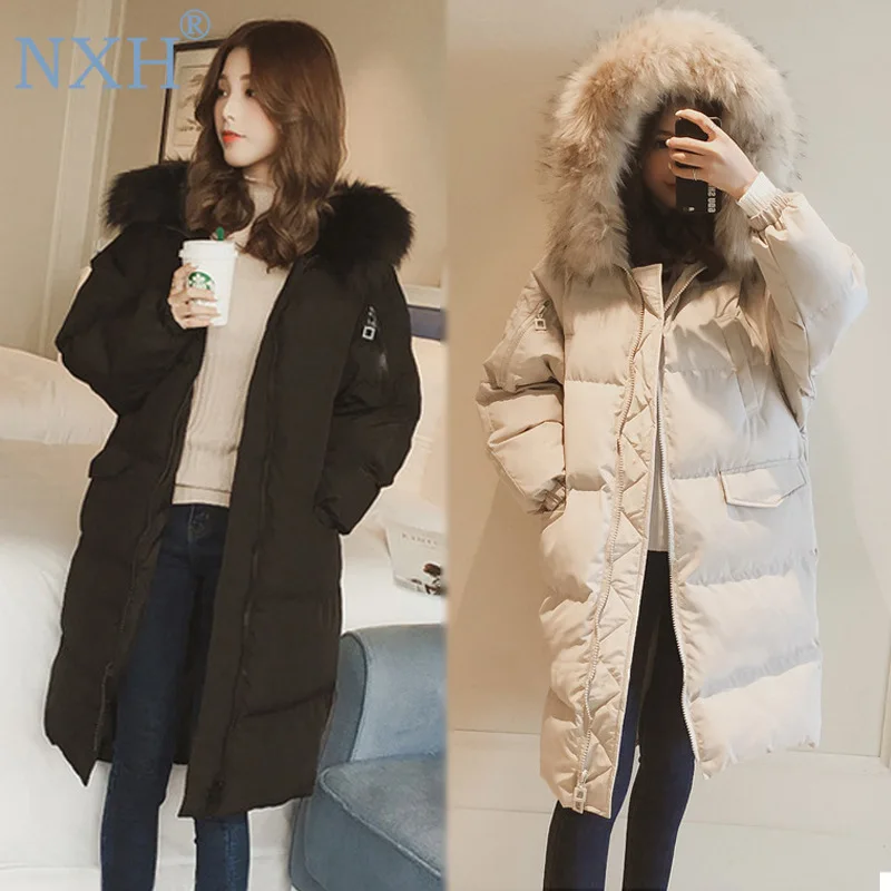 NXH зимняя куртка женская 2018 меховая Парка теплая одежда с капюшоном Женская
