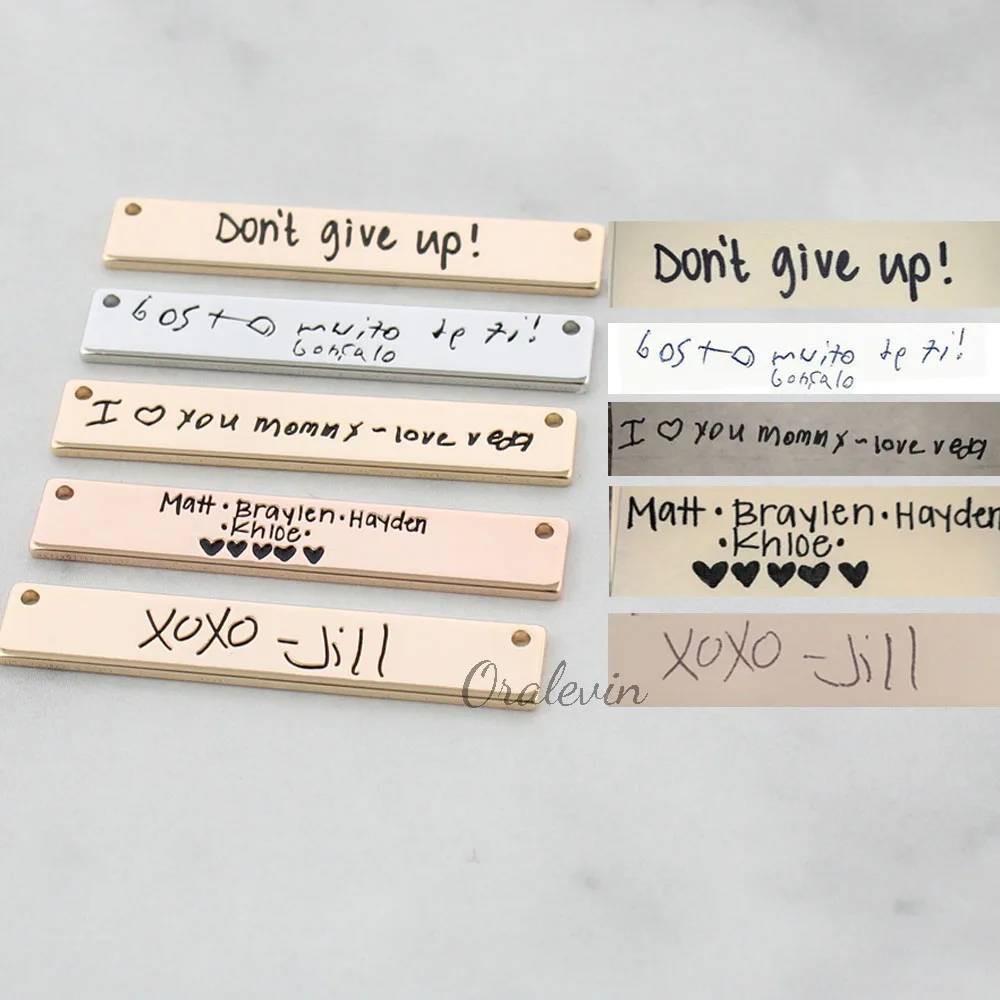 Оригинальное ожерелье с именем рукописного ввода на заказ надписью и рисунком