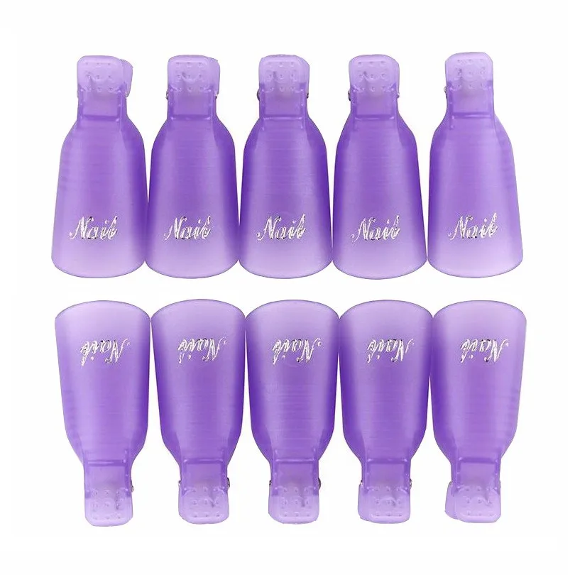 Remover Clip Purple Средство для снятия УФ гель-лака набор инструментов для нейл-арта хлопковые салфетки для маникюра удаление ногтей клипса колпачок толкатель для удаления кутикулы впитывающийся комплект обертывания - Цвет: Remover Clip Purple