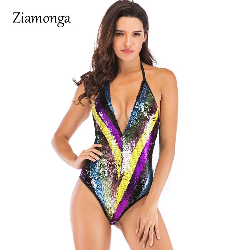 Женский комбинезон в полоску Ziamonga летний Облегающий с открытой спиной и