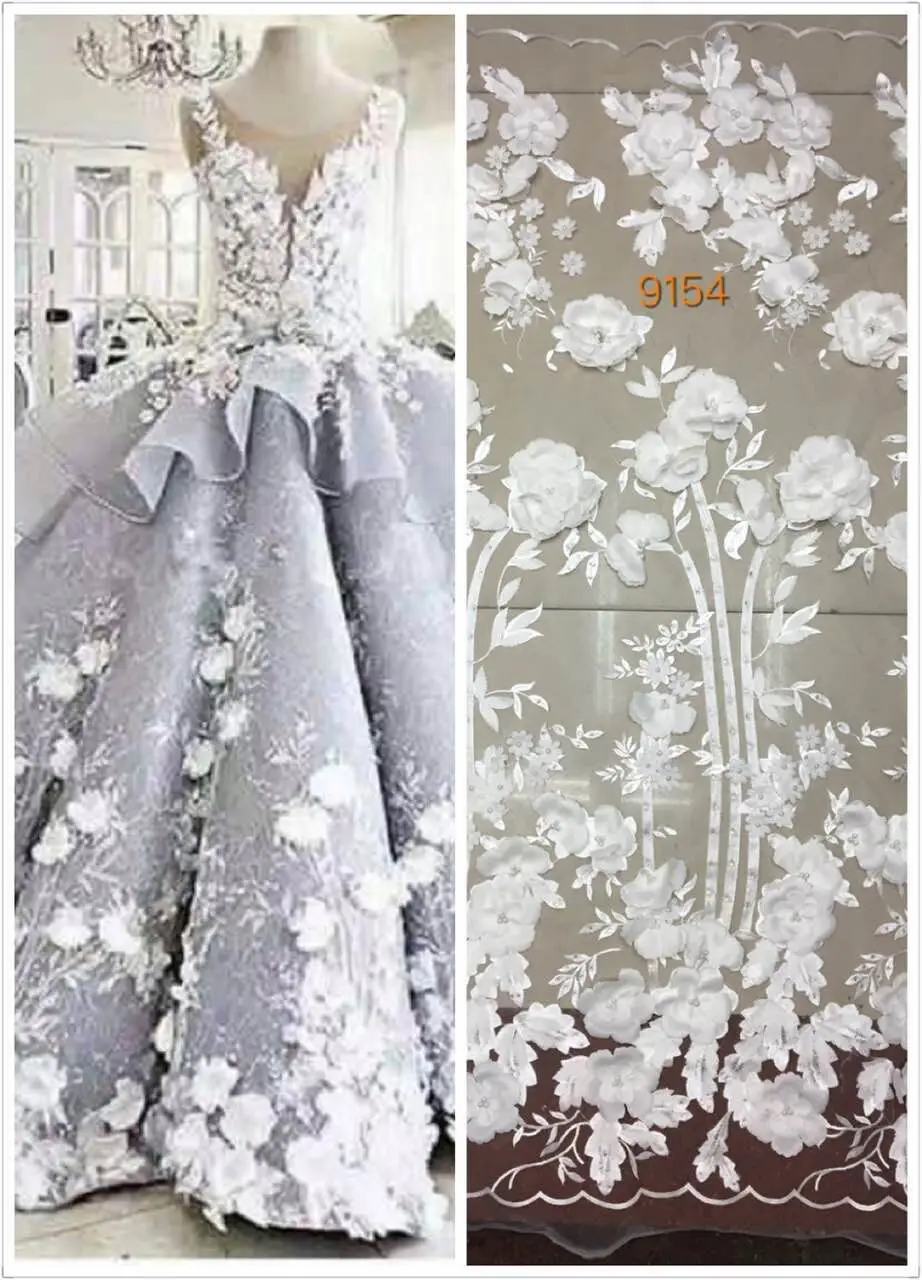 Современный дизайн искусственное белое французское кружево африканская вышивка