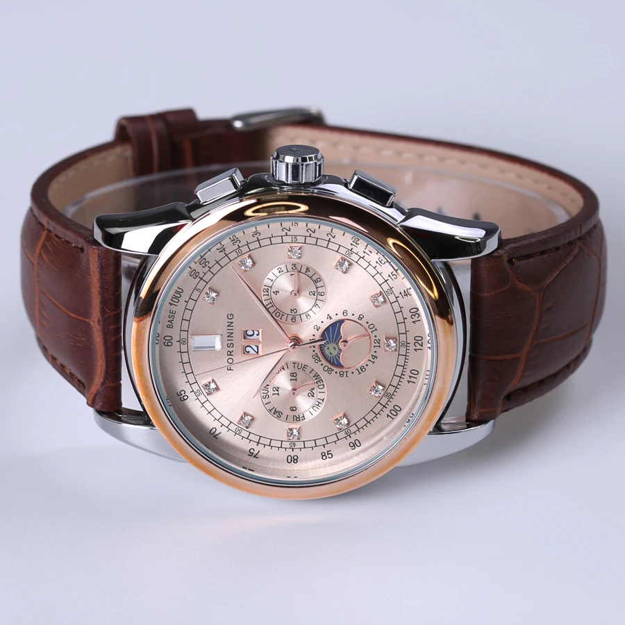 Часы наручные Forsining Мужские механические брендовые Роскошные водонепроницаемые