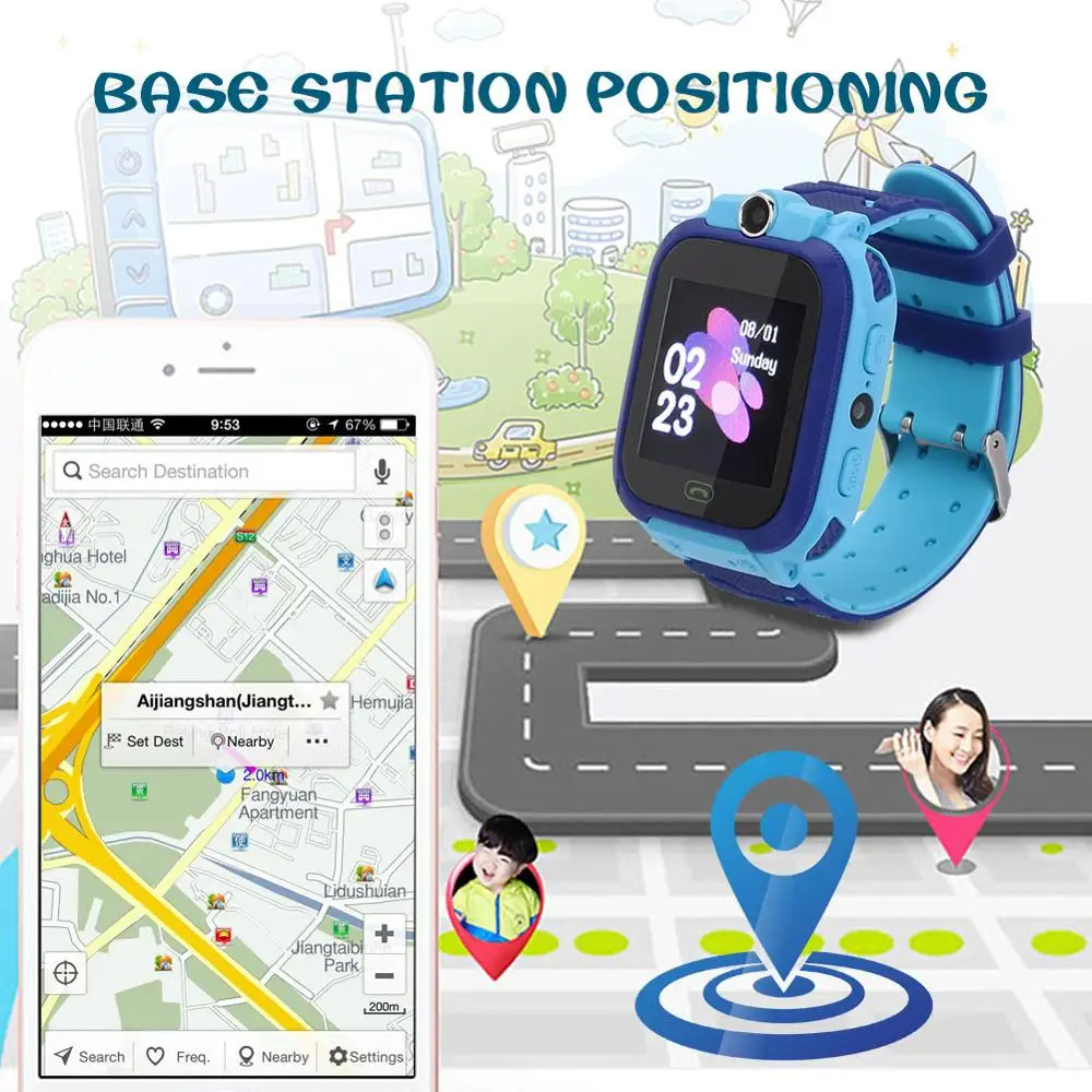 Умные часы S12, детские, IP67, водонепроницаемые, спортивные, gps, умные часы, Android, для детей, SOS, вызов, умные часы с камерой, SIM карта, HD Touch