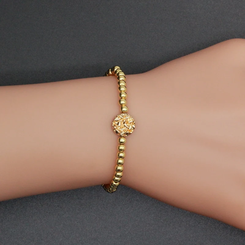 4mm Brass Beads Stretched Beaded Bracelets for Women Round Plate Crystal Cluster Hematite Charm Bracelet &amp Bangle | Украшения и