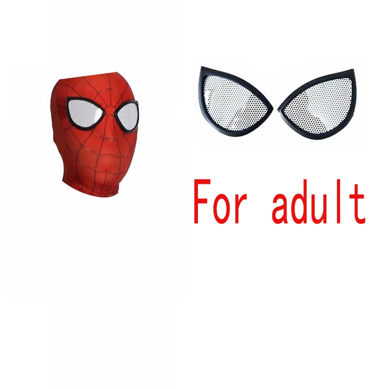 Mask adult Взрослый костюм паука вдали от дома Питер Паркер маска для косплея Zentai человек паук супергерой комбинезоны Хэллоуин Человек Дети - Цвет: Mask adult