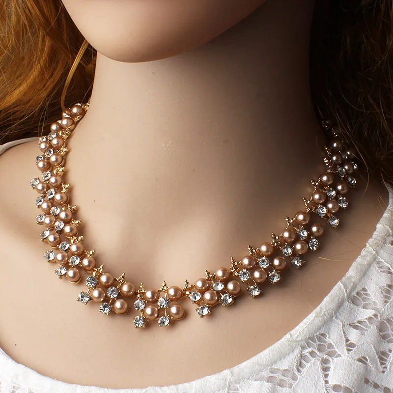 Комплект из колье и серёг с искусственным жемчугом | Украшения аксессуары