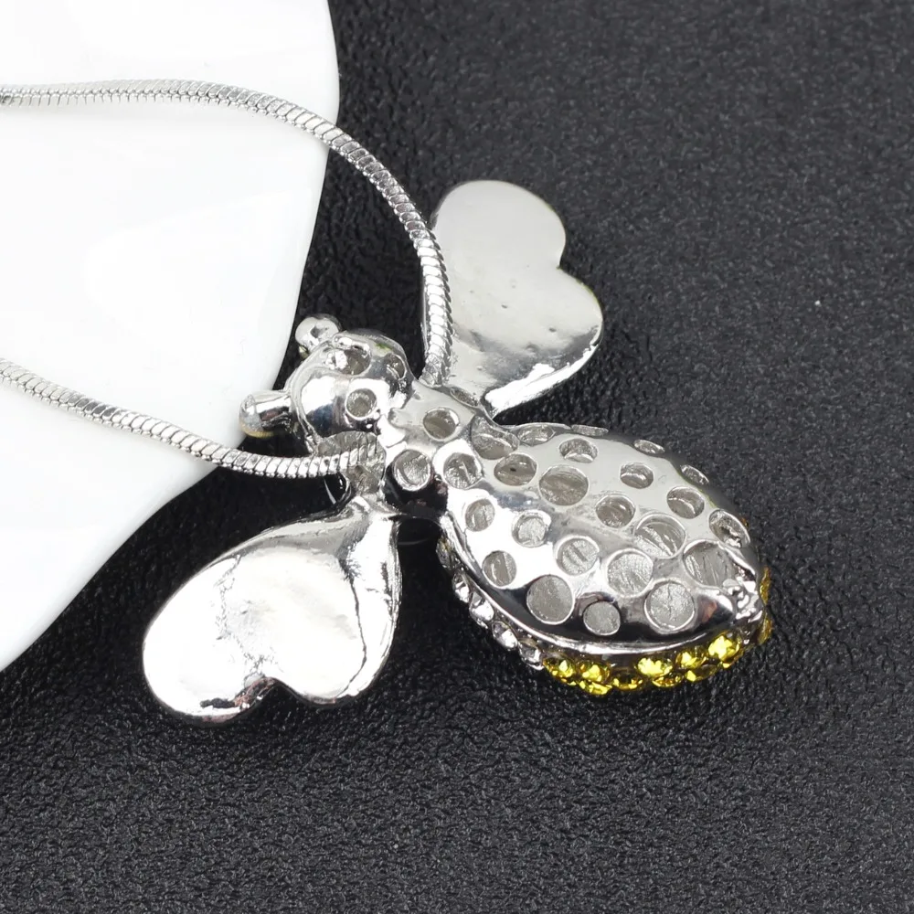 Bonsny опал Стразы милая пчела ожерелье с насекомыми кристалл сплав подвеска