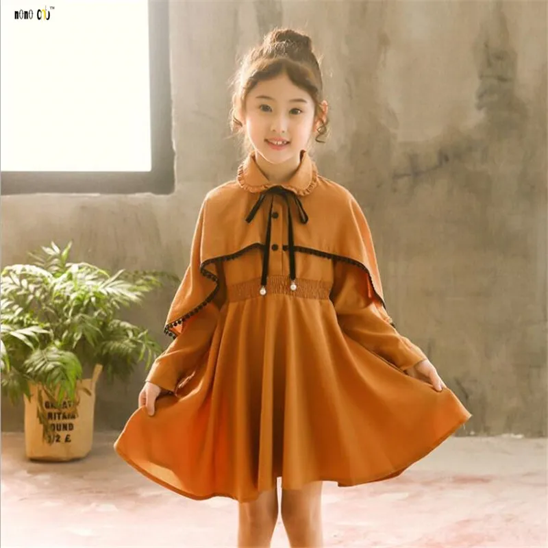 2018 Autumn Winter Girl Dress Long Sleeve Ruffles Pleated Elegant Princess Dresses Kids Girls Clothes 4 5 6 7 8 9 10 11 12 Years | Детская