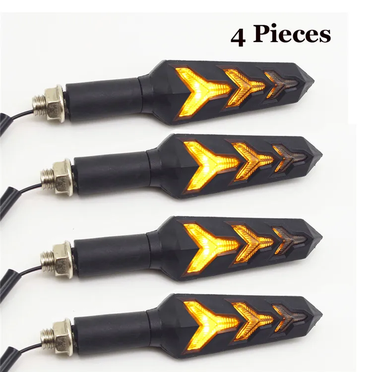 4 Pieces Течет мерцающие, светодиодные moto rcycle сигнала поворота мигалки clignotant moto для yamaha royal star Bajaj pulsar 200 ns yamaha fz6 - Цвет: 4 Pieces