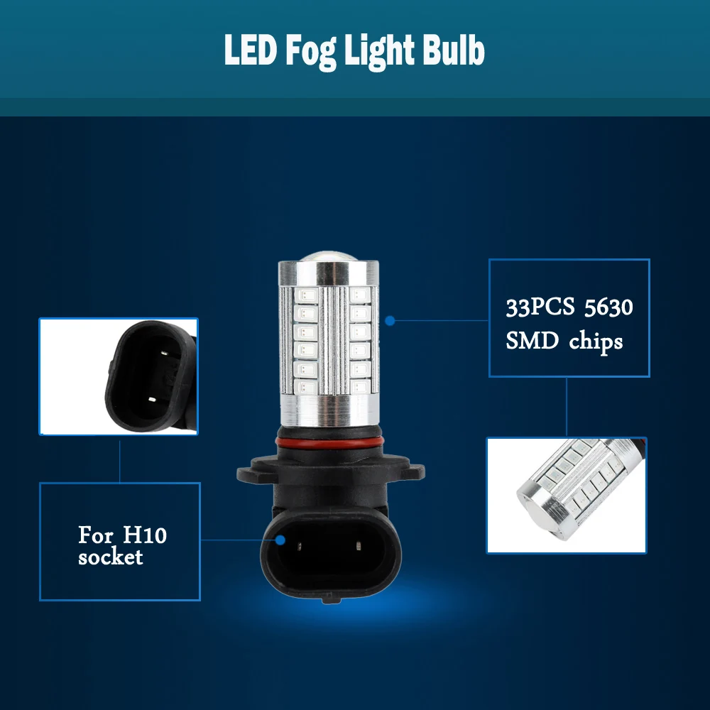 Профессиональный 2X5630 33 SMD 850LM светодиодный автомобиль лампа для противотуманной