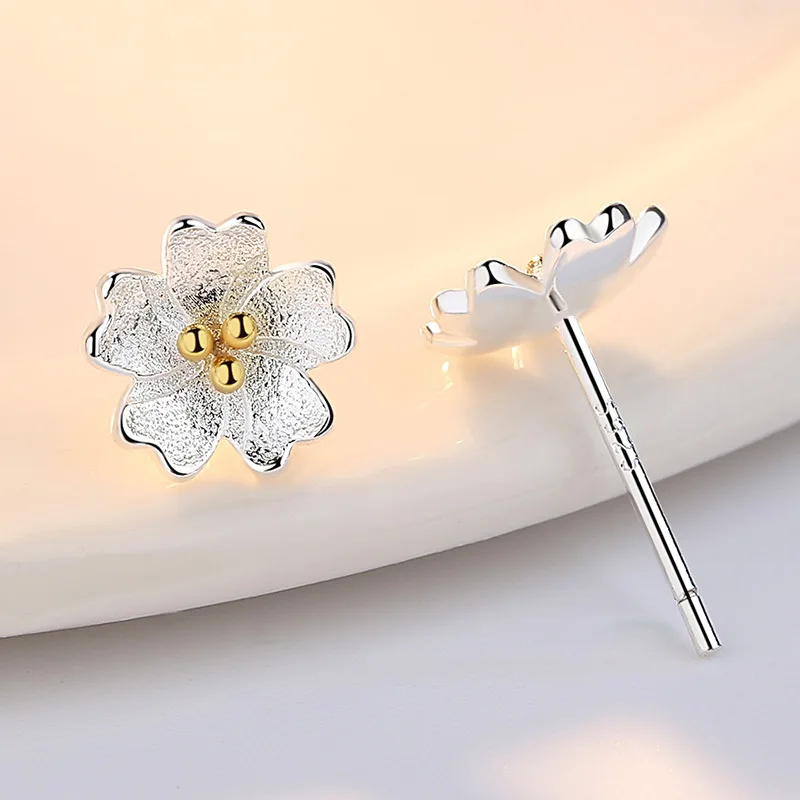 Женские серьги с цветком вишни | Украшения и аксессуары