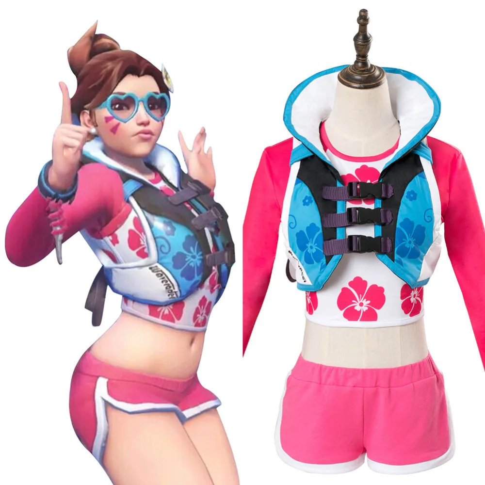 OW Cospaly D. Va DVA Хана Сонг ваверасер кожи косплей костюм наряд очки для Хэллоуина женские карнавальные Вечерние