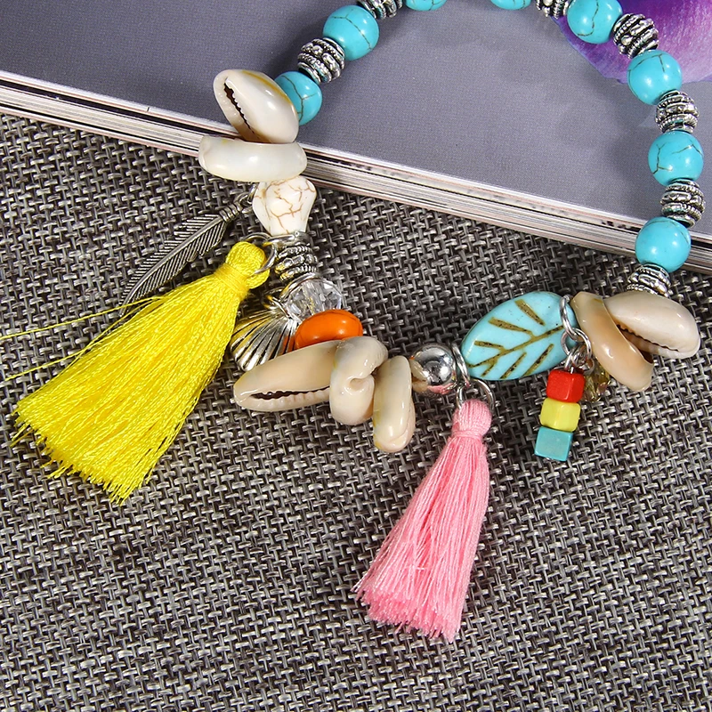 Богемия Шарм Этническая В виде ракушки браслет для Для женщин Многоцветный