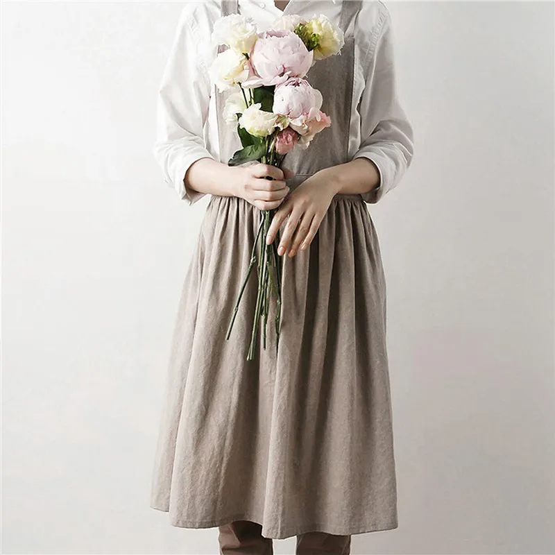 

Nordic Washed Cotton Women Apron Cooking Apron Baking Bib Antifouling Chef Studio Home Coffee Shop Pinafore Delantal Tablier