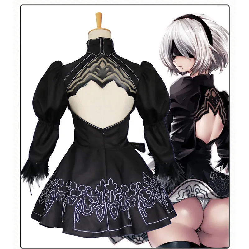 2019 аниме Nier Automata Yorha 2B Косплей Костюм Аниме женский наряд Маскировка Набор