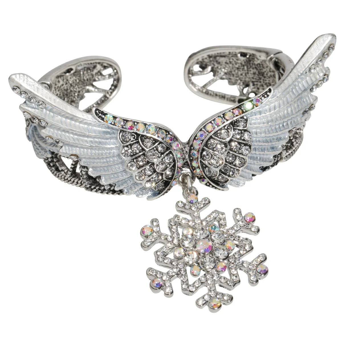 Женский браслет со снежинкой и кристаллами|Браслеты| |