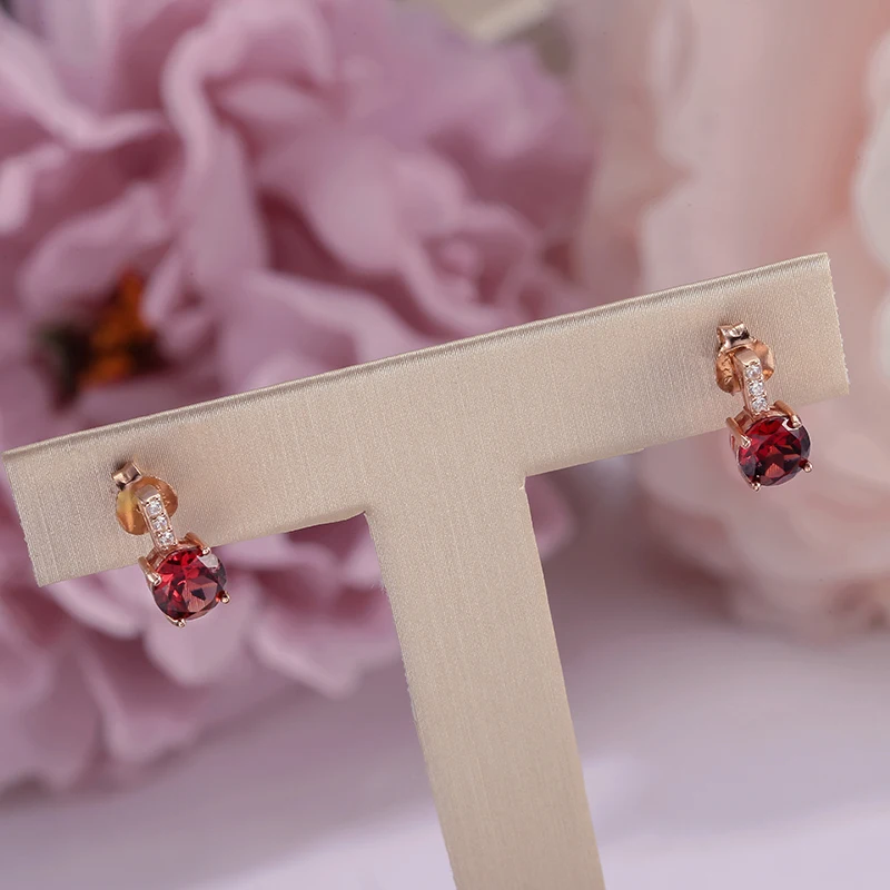 Ювелирные украшения серьги гвоздики для женщин 100% Серебро натуральный гранат