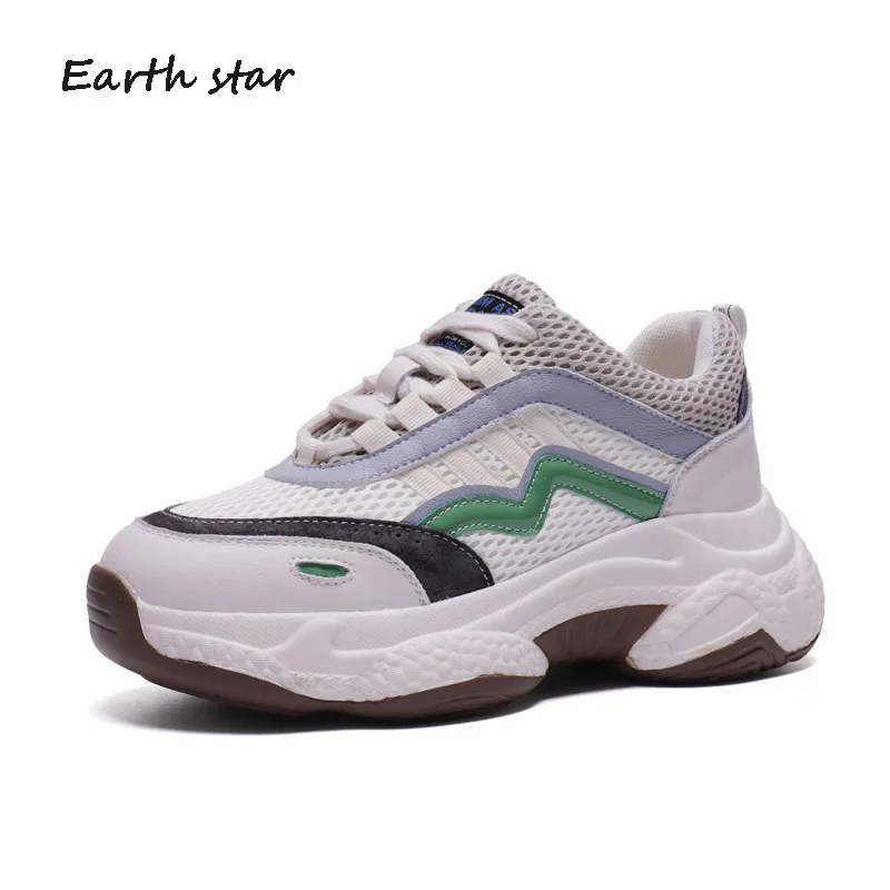 Кроссовки женские из натуральной кожи на платформе | Обувь