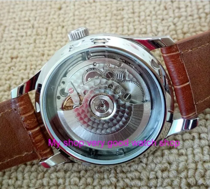 43 мм PARNIS Бабочка Пряжка ST2530 автоматический самовсасывающий механизм белый